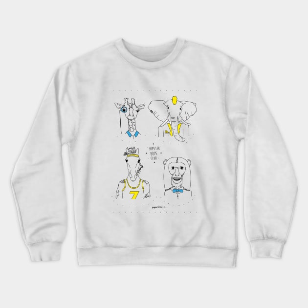 Hipster Boys Club Crewneck Sweatshirt by paperdreams